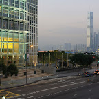 At the base of IFC, currently the tallest building in Hong Kong, overlooking its very similar cousin being built on the other side of the bay, the ICC. Both over 400m tall