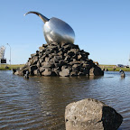 The famous sculpture outside of the airport