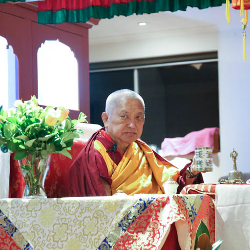 Lama Zopa Rinpoche at Vajrayana Institute, Sydney, Australia, June 2015.