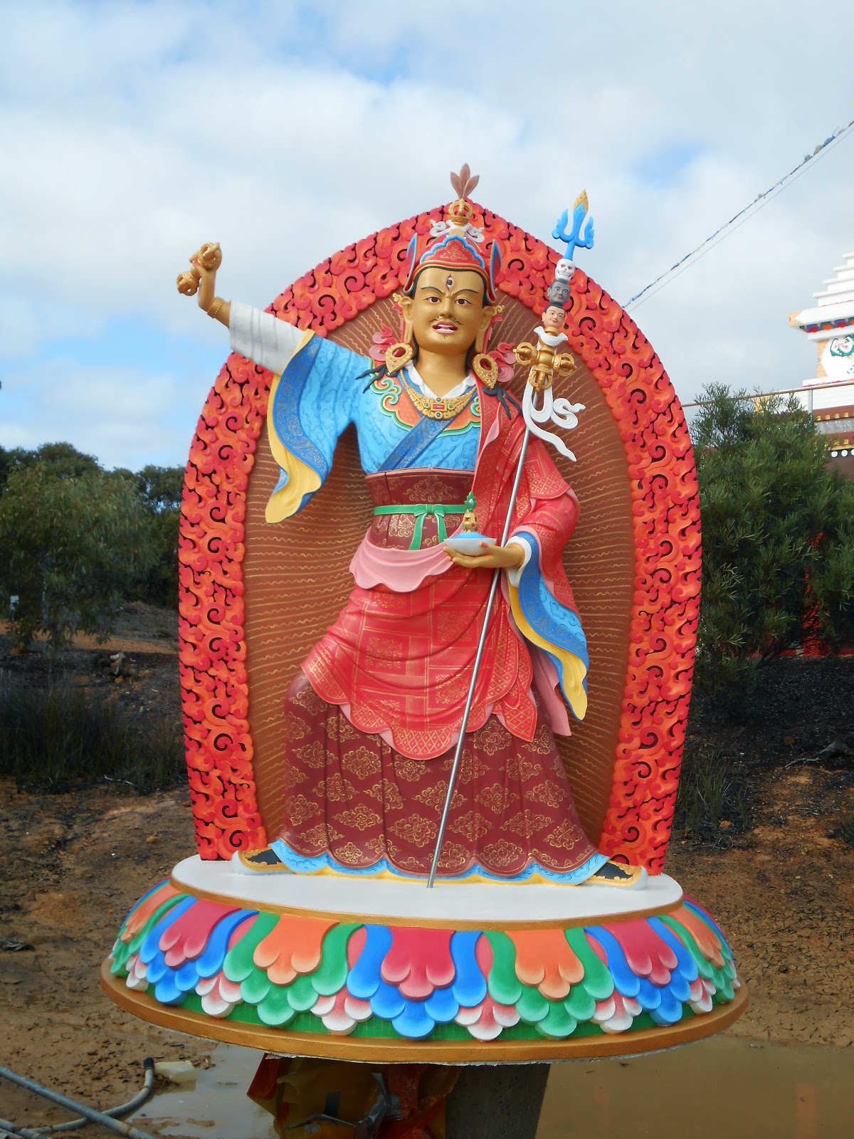 9 ft Padmasambhava statue at De-Tong Ling Retreat Centre, Kangaroo Island, AUS.