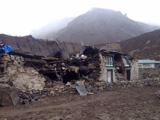 A collapsed house in Thame, Solu Khumbu district, Nepal, April 28, 2015. Photo by Jimmy Grant.