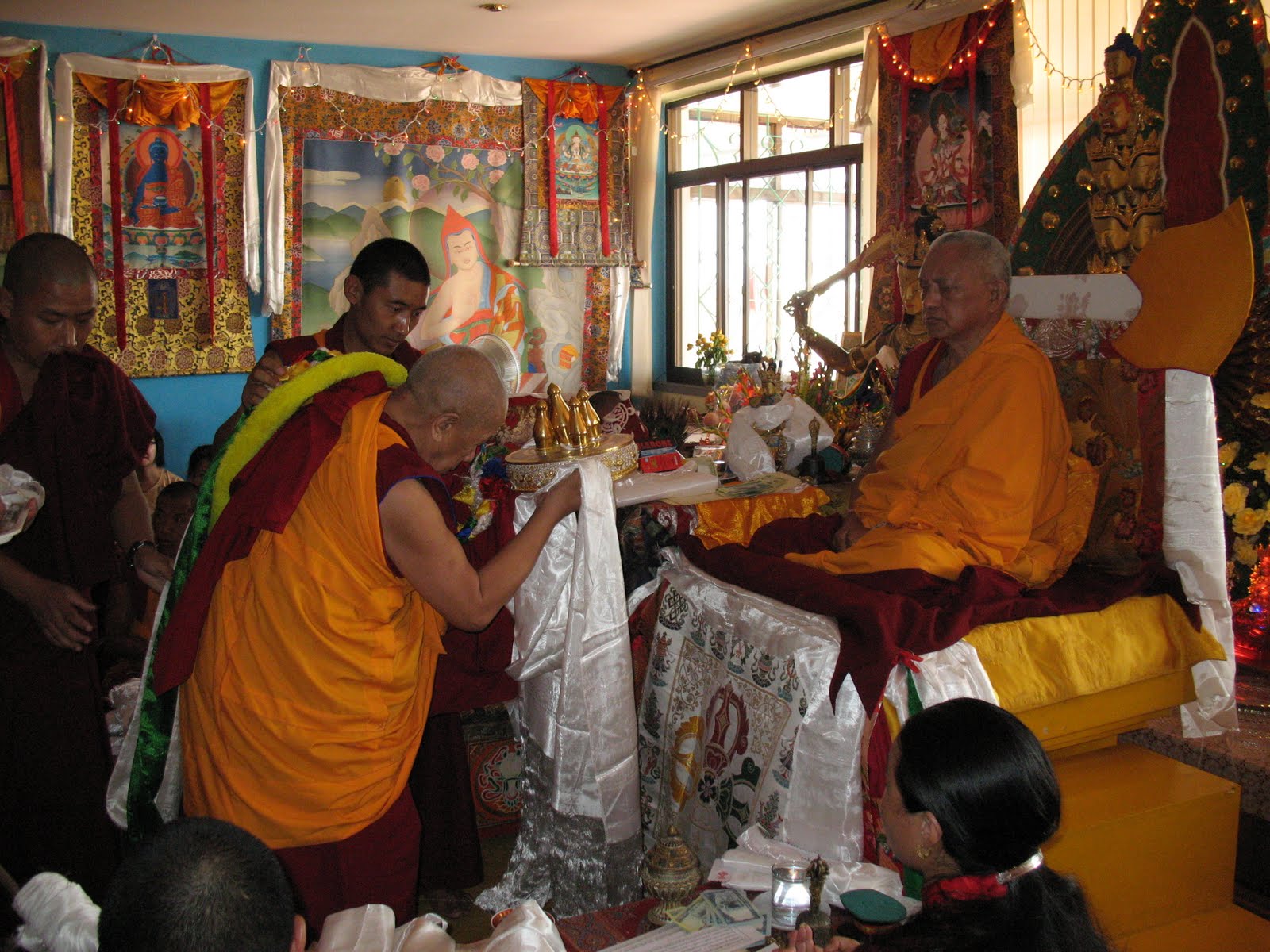 Lama Lhundrup during special long life puja to Lama Zopa Rinpoche, Kopan Monastery, June 2009.