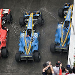Podium with Renault and Ferrari