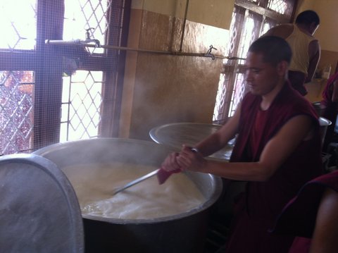 Monks cooking food