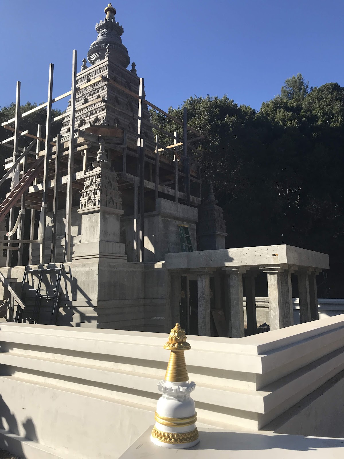 Progress on the Mahabodhi Stupa and Land of Medicine Buddha, Soquel, CA, US.
