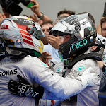 Nico Rosberg congratulates Lewis Hamilton