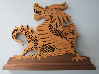 Dragon Silhouette  by Mark Weyers Creative Woodworks & Crafts 1998-09 Cherry and Balck Walnut