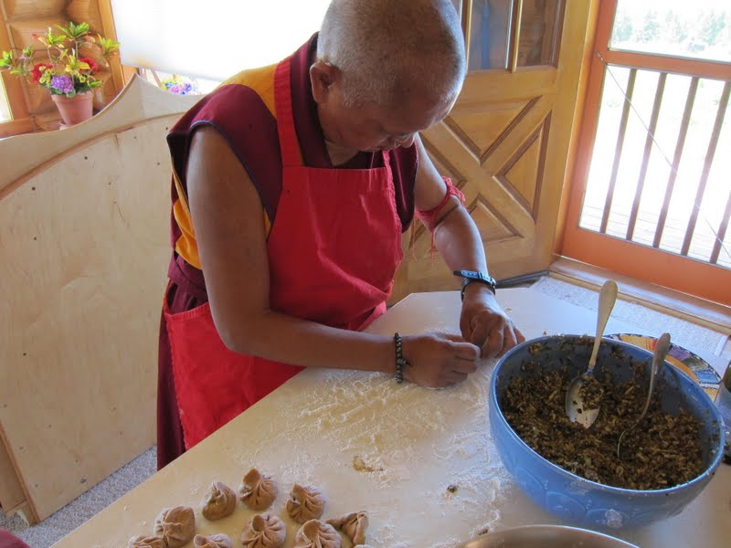 Rinpoche making momos