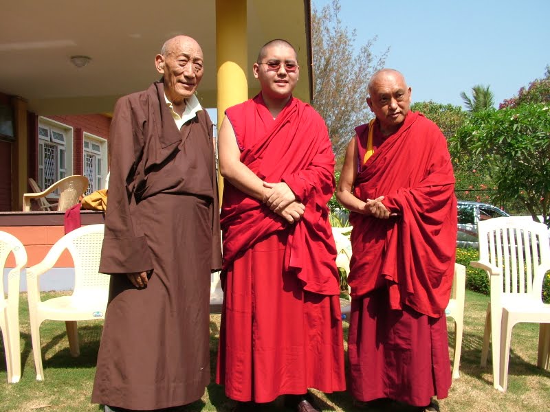 Khong la Rato Rinpoche, His Holiness Ling Rinpoche and Lama Zopa Rinpoche, South India 2008