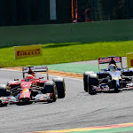 Kimi Raikkonen, Ferrari F14T passes Vergne