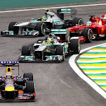 2nd lap - Vettel gets Rosberg & Alonso gets Hamilton