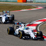 Felipe Massa, Williams FW37 Mercedes, leads Valtteri Bottas