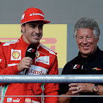 Fernando Alonso & Mario Adretti on 2012 US F1 GP podium