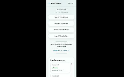 Vinted scraper screenshot 1