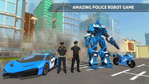 US Police Robot Car Game – Police Plane Transport