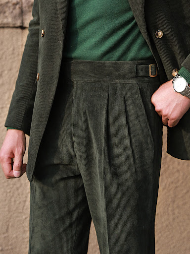 Title 5, Mens Retro Corduroy Pants High Waist Classic V...