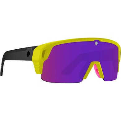 SPY  Monolith 50/50 Sunglasses - Matte Neon Yellow, Happy Bronze with Purple Spectra Mirror Lenses