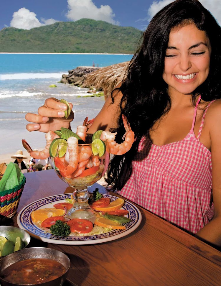 Shrimp and lime in Mazatlan, Mexico.