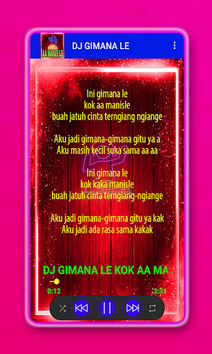 DJ GIMANA LE KOK AA MANIS LE + LIRIK