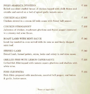 Black Pepper Lounge - Case de Bengaluru menu 