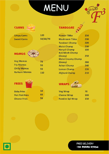 Food For Foodies menu 