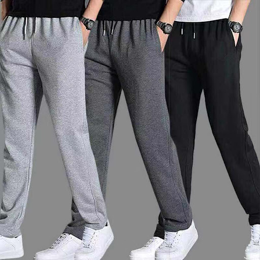 Title 1, Mens Cotton Trousers Straight Casual Oversized...