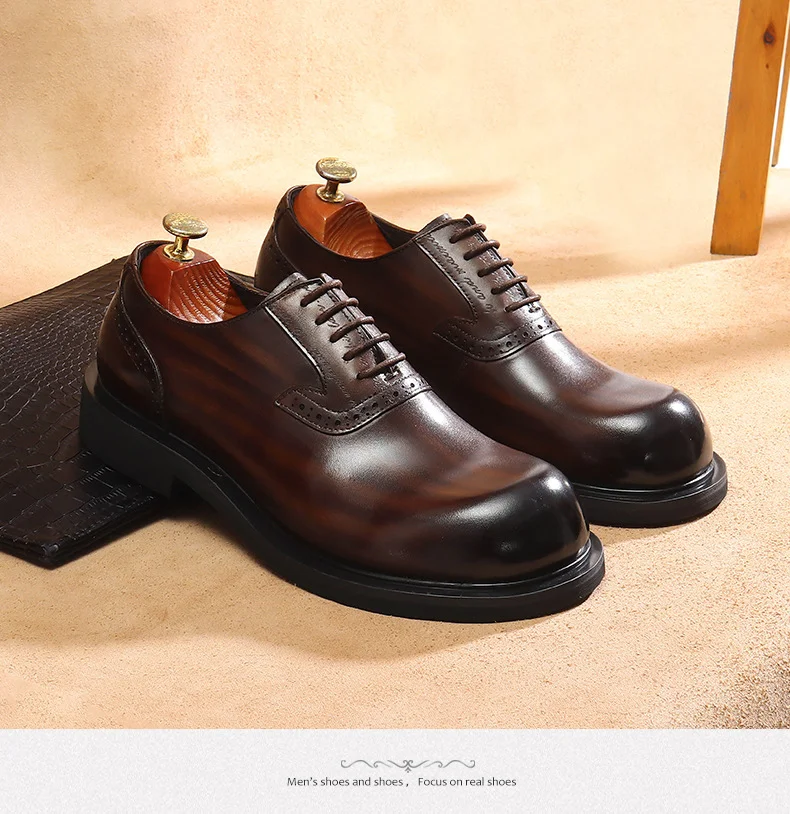 Title 2, Mens Big Toe Oxford Shoes, Top Layer Cowhide, ...