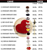 Cake Valley menu 1