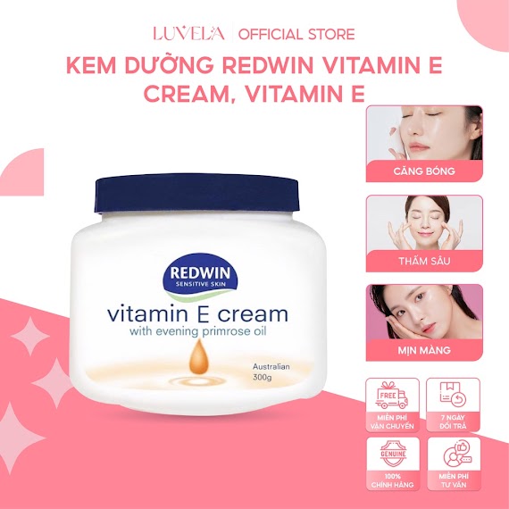 Kem Dưỡng Redwin Vitamin E Cream, Vitamin E Úc Dưỡng Ẩm, Dưỡng Trắng Da Mặt Và Body Chính Hãng 300G Kd31