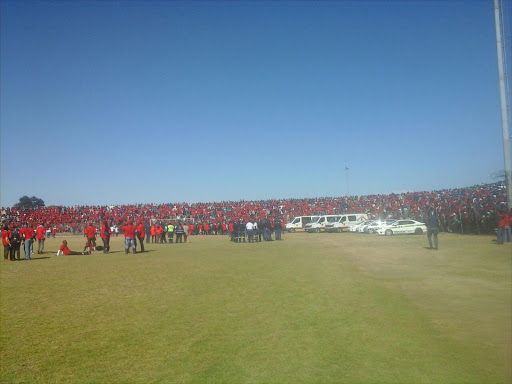 EFF supporters at the Risko Fakude stadium in Embalenhle‚ Secunda.
