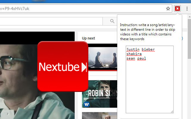 Nextube chrome extension