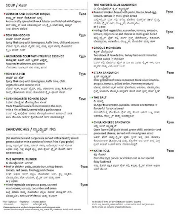 The Square - Novotel menu 