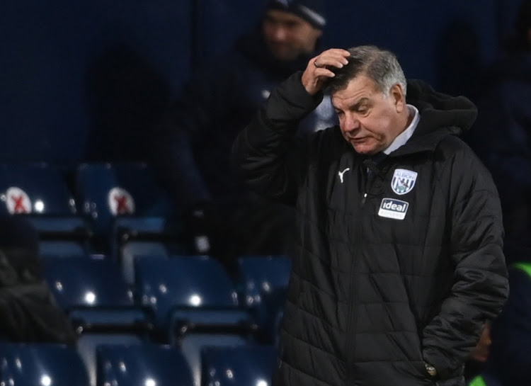 West Bromwich Albion manager Sam Allardyce reacts against Aston Villa at The Hawthorns, West Bromwich on December 20, 2020