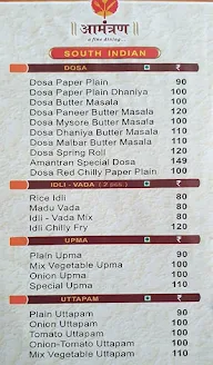 Amantran Deluxe Restaurant menu 1