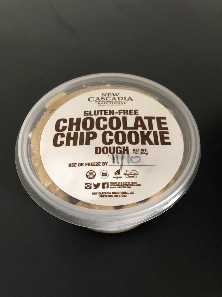 Gluten free vegan chcolate chip cookie dough