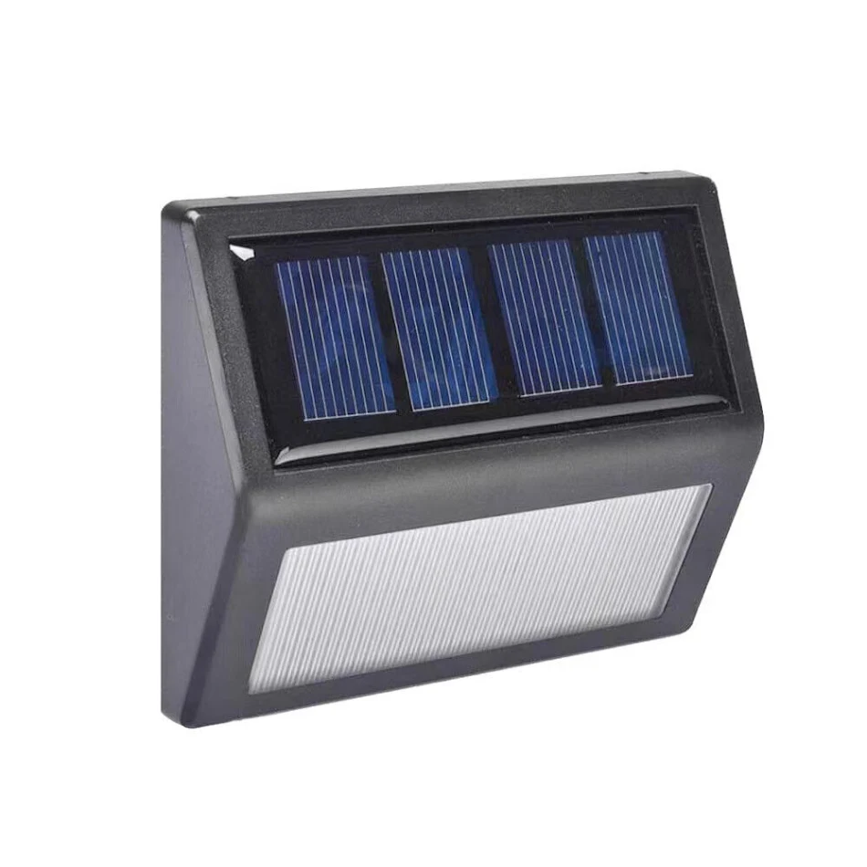 Zonne-leuninglelamp voor buiten 6 LED. Verlicht je tuinpad of terras op zonne-energie, eenvoudige installatie, energiezuinig en stijlvol design.