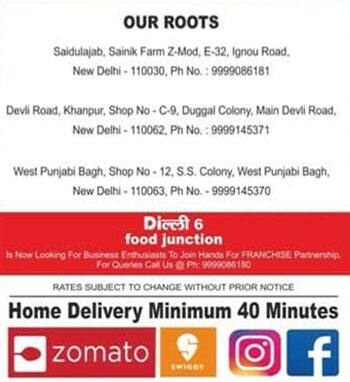 Delhi-6 Food Junction menu 