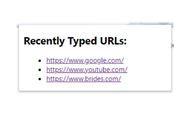 Recent URL History chrome extension