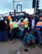 A stampede breaking out at Dobsonville Mall as a large number of shoppers and social grant beneficiaries attempted to push their way into the mall.