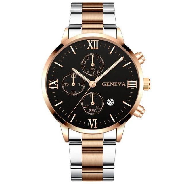 Title 10, Herenhorloge van roestvrij staal met drie ogen ...