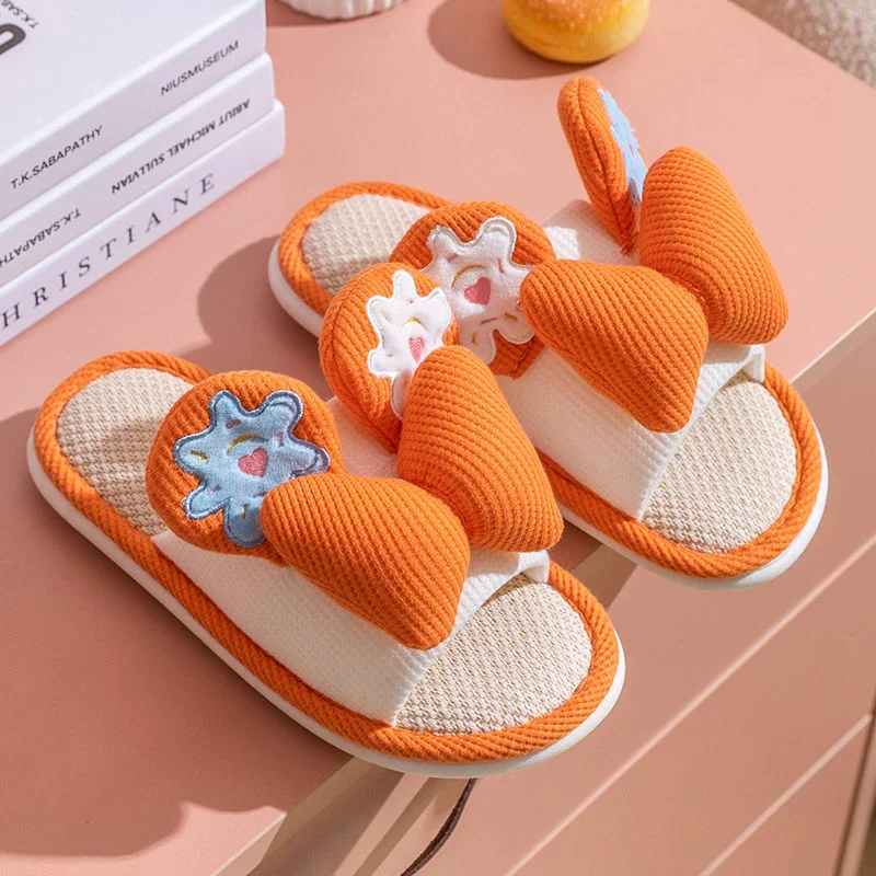 Title 3, Adorables Pantoufles Hautes en Lin pour Femme a...