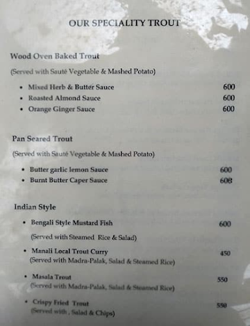 Highland Burger Grill menu 