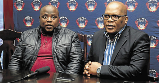 HAPPIER TIMES: Chippa United boss Siviwe ‘Chippa’ Mpengesi with BCM mayor Xola Pakati Pictures: MARK ANDREWS