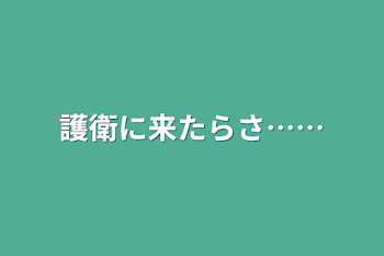 護衛に来たらさ……