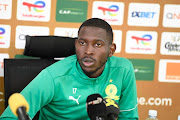 Aubrey Modiba during the Mamelodi Sundowns press conference at Chloorkop on May 18, 2023 in Midrand, South Africa.