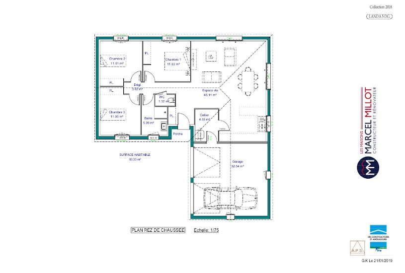  Vente Terrain + Maison - Terrain : 2 000m² - Maison : 93m² à Bonnac-la-Côte (87270) 