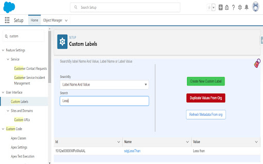 Salesforce Custom Label Manager