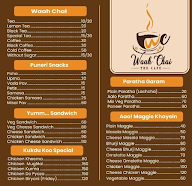 Waah Chai - The Cafe menu 1