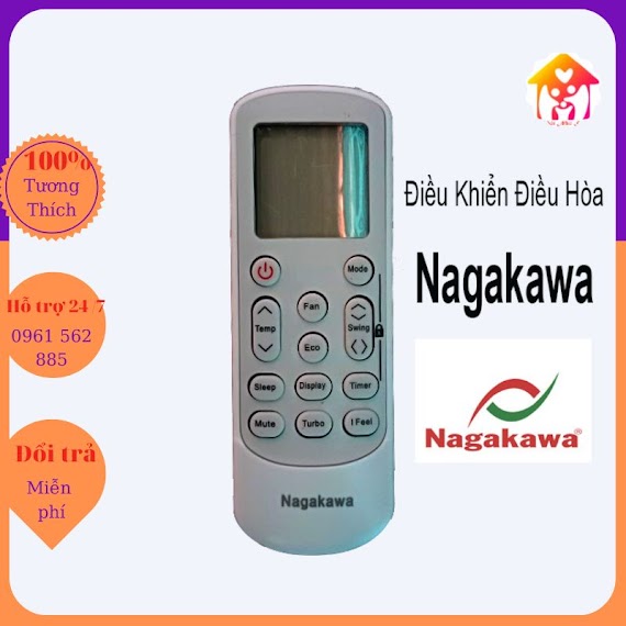 Điều Khiển Điều Hòa Nagakawa Bánh Mỳ 2 Chiều - Remote Máy Lạnh Nagakawa