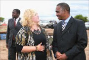 NETWORKING: Annami Bruwer and Limpopo Premier Sello Moloto durning the opening of the ICT-based Agri-Hub in Mokopane. Pic. Chester Makana. © Sowetan.